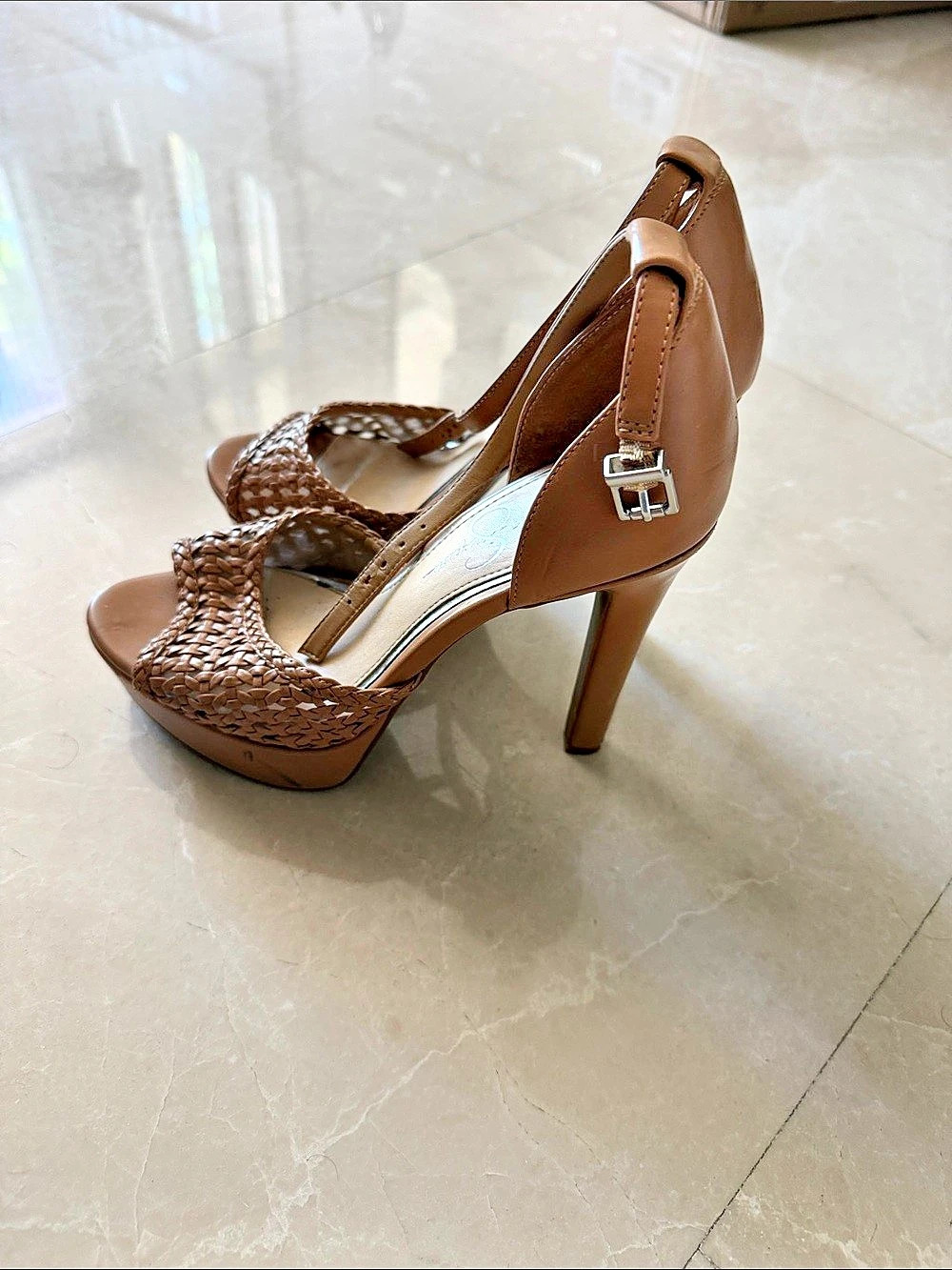 Jessica Simpson Brown Woven Platform Heels